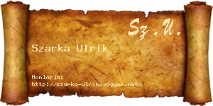 Szarka Ulrik névjegykártya